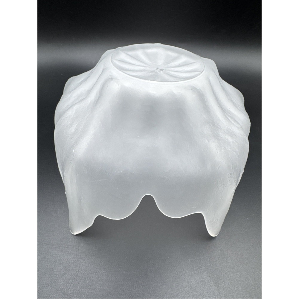 Viking Epic Lotus Blossom Bowl White Frost Vintage Glass MCM Mid Century Modern - Picture 8 of 10